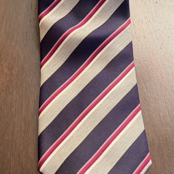 Hugo Boss Other - Hugo Boss Classic Navy and Pink Striped Men's Tie